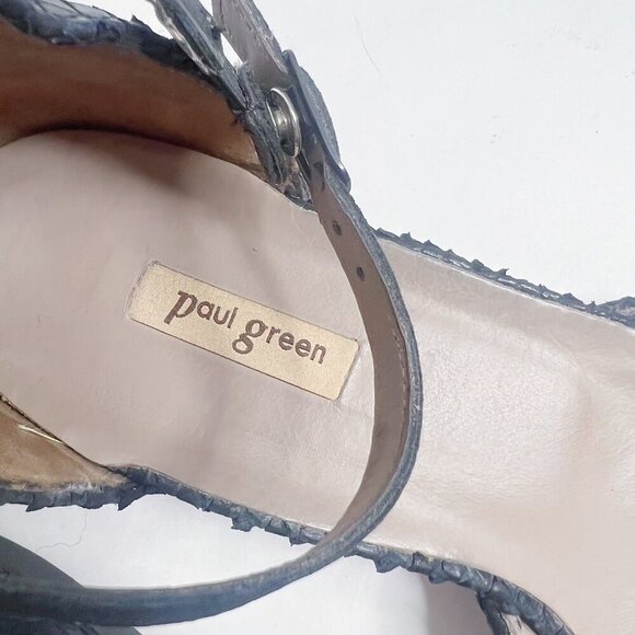 Paul Green Sadie Snakeprint Nubuck Ankle Strap Flat Black Nubuck Size. 7.5 - Picture 5 of 10